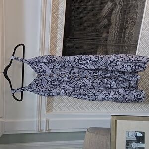 Loft blue bandana tank midi dress size 2P